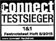 Connect Testsieger 1&1 schwarz weiß