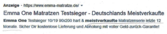 Matratzen meistverkauft in Deutschland Google Anzeige